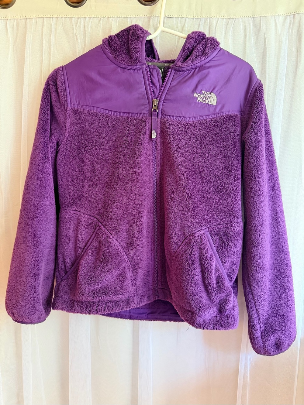 Girls size 14/16 fluffy fleece jacket.